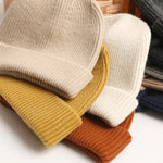 100% Pure Wool Hat and Cap for Women Men Knitted Beanies Winter Warm Thicken Hat Unisex Skullies Beanie Femme Solid Wool Hat