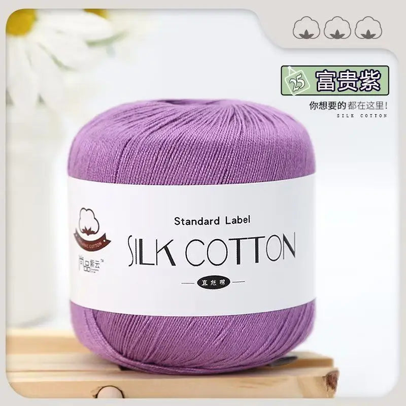 Lace Thread Silk Cotton Thread Pure Hand-woven Doll Material Package Crochet Wool Ball Worsted Silk Cotton 100%