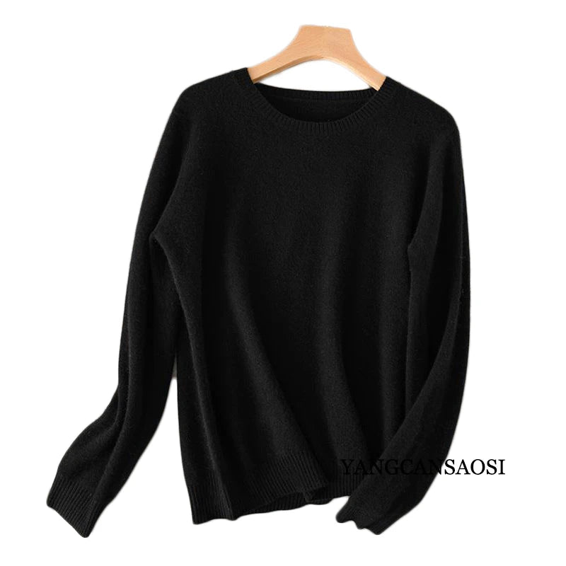 Women's Round Neck Cashmere Sweater Base Layer Underneath Sweater Sweater Women's and Winter New Style