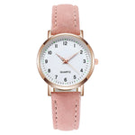 Luminous Ivory Diamond Studded Quartz Vegan Leather Womens Watch