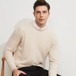 Coffee Spice Knit 100% Cashmere Mens Sweater Men