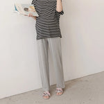 Gray Horizon Stripes Viscose Maternity Lounge Pants