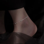 1Pc Geometric Round Bead 925 Sterling Silver Ankle Bracelet