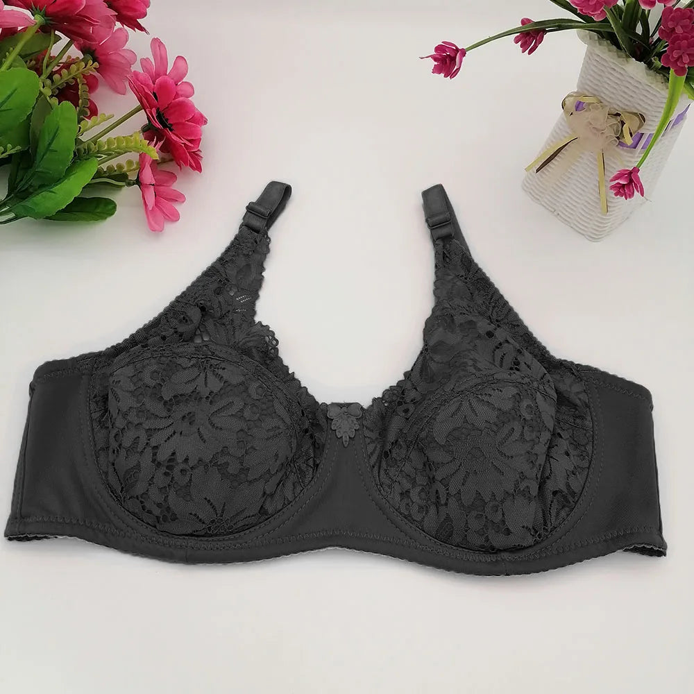 TOP Lace Bra Great Mother Comfortable Cotton Lingerie Minimizer Push Up Bh Women's Underwear Plus Size 34-46 Big Cup B C D E C17