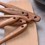 Wooden Kitchen Utensils set, Wooden Spoons for cooking Non Stick Pots Kitchen Spatula Natural Teak Wood Set Cooking Accessories