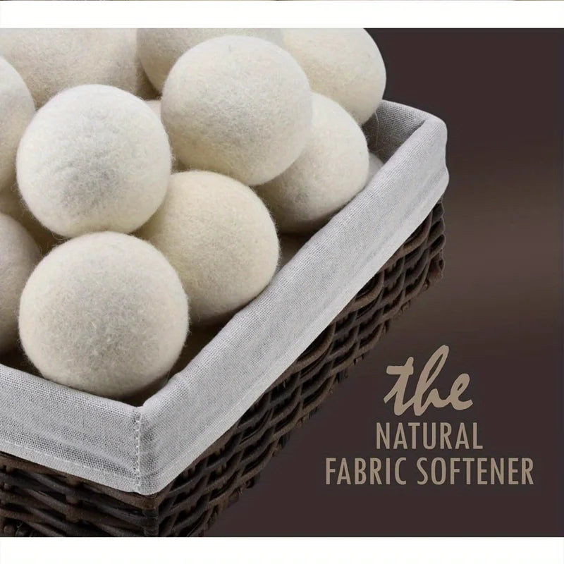 Spring Clean Fabric Softener Wool Dryer Balls - Reduces Clothing Wrinkles and Saves Drying