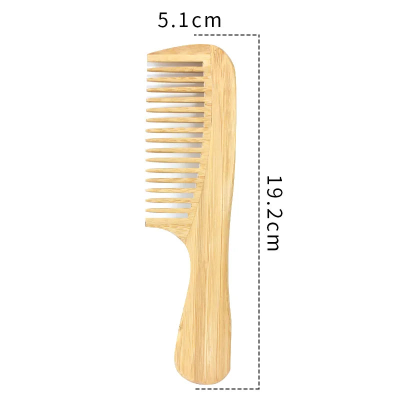 Natural Strands Detangling Anti-Static Bamboo Wide Tooth Combs For Curly Hair