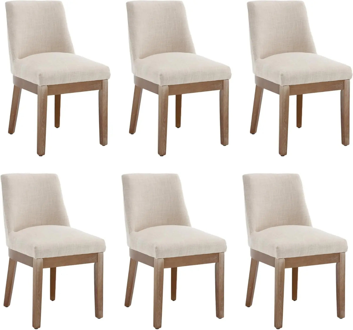 Modern Dining Linen Wood Chairs Set