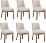 Modern Dining Linen Wood Chairs Set