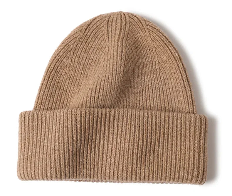 Snow Mountain Knit Beanie 100% Wool Hat