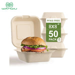 Healthy Eats 50-Pack Biodegradable Flip Top Sugarcane Food Containers