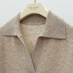 Oat Latte Collar 100% Wool Womens Sweater