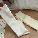 Curled Mulberry Silk Wool Long Stocking Women's College Style Winter Solid Color Stacking Socks Fashion Boneless Socks