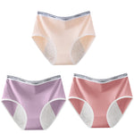 3pcs Girl Menstrual Panties Women's Physiological Briefs Ladies Period Leak Proof Panty High Waist Cotton Underwear