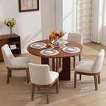 Modern Dining Linen Wood Chairs Set