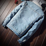 Winter Fleece-lined Denim Jacket Men's Slimming Cotton Coat Top Thickened Sheep Fleece Lining Casual Scene