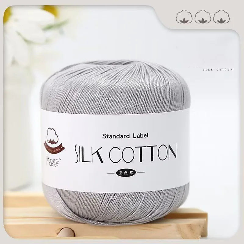 Lace Thread Silk Cotton Thread Pure Hand-woven Doll Material Package Crochet Wool Ball Worsted Silk Cotton 100%