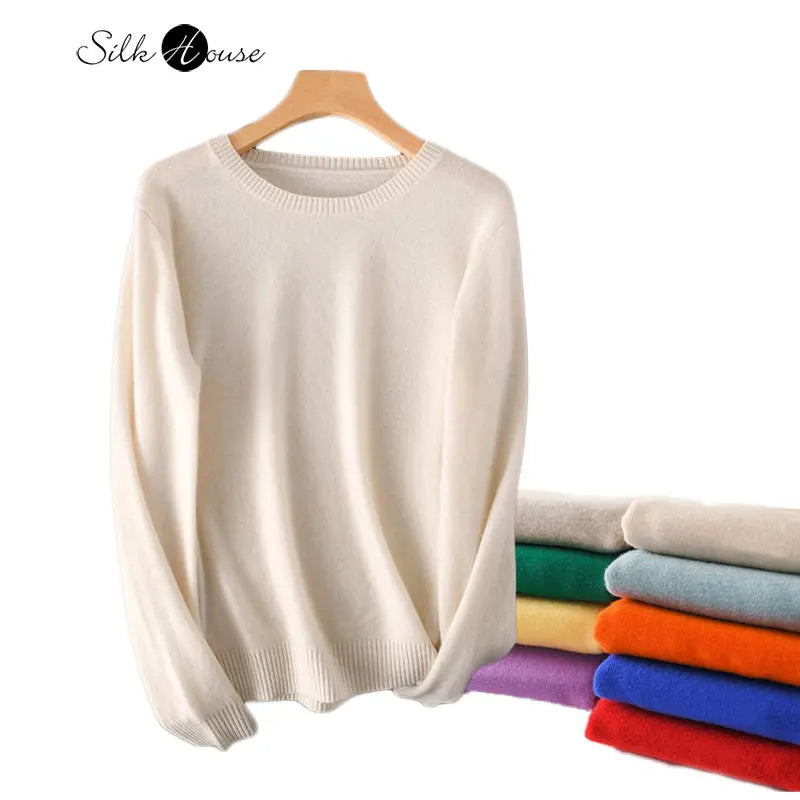 Women's Round Neck Cashmere Sweater Base Layer Underneath Sweater Sweater Women's and Winter New Style