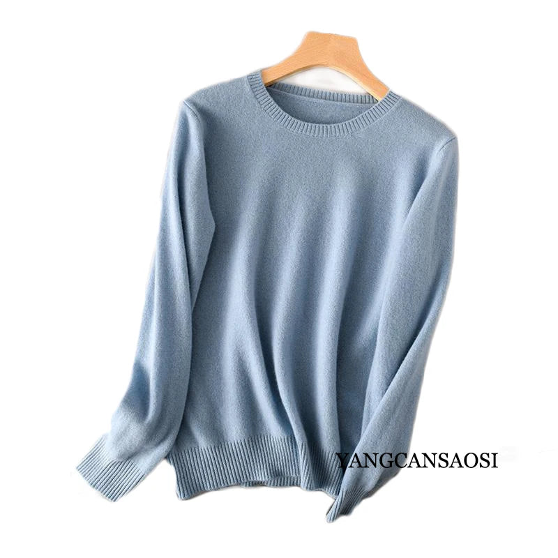 Women's Round Neck Cashmere Sweater Base Layer Underneath Sweater Sweater Women's and Winter New Style