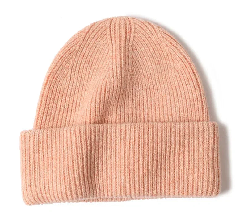 Snow Mountain Knit Beanie 100% Wool Hat