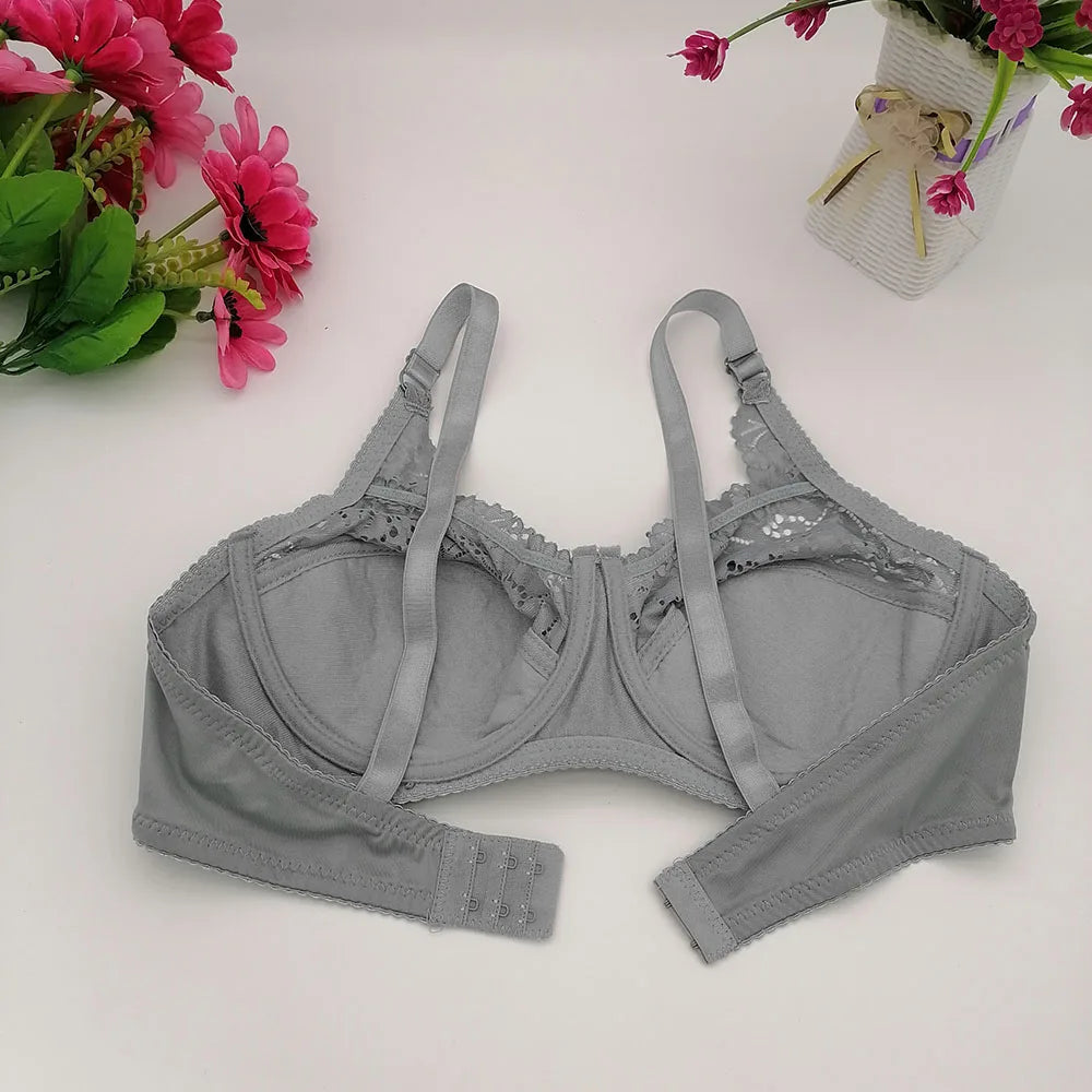 TOP Lace Bra Great Mother Comfortable Cotton Lingerie Minimizer Push Up Bh Women's Underwear Plus Size 34-46 Big Cup B C D E C17