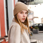 Snow Mountain Knit Beanie 100% Wool Hat