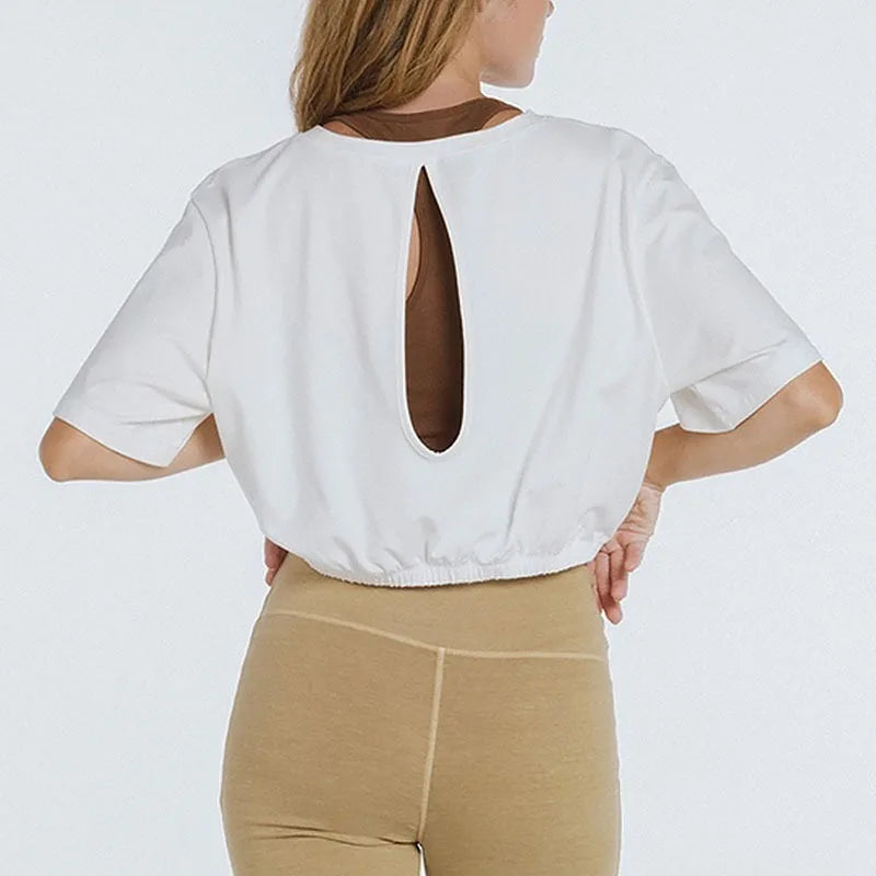 Brown Daylilies Open Back Viscose Womens Top