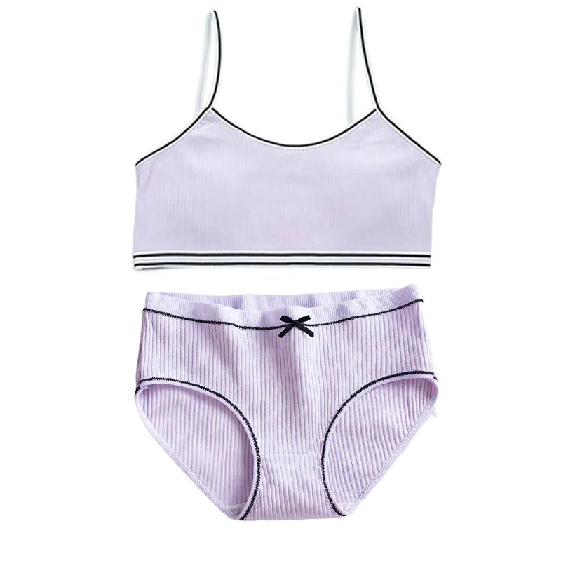 Verbena Buds Cotton Girls Bra & Panty Set