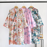 Summer Flowers Kimono Cotton Womens Robe