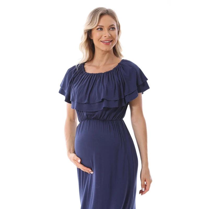 Blueberry Harvest Viscose Maternity Dress