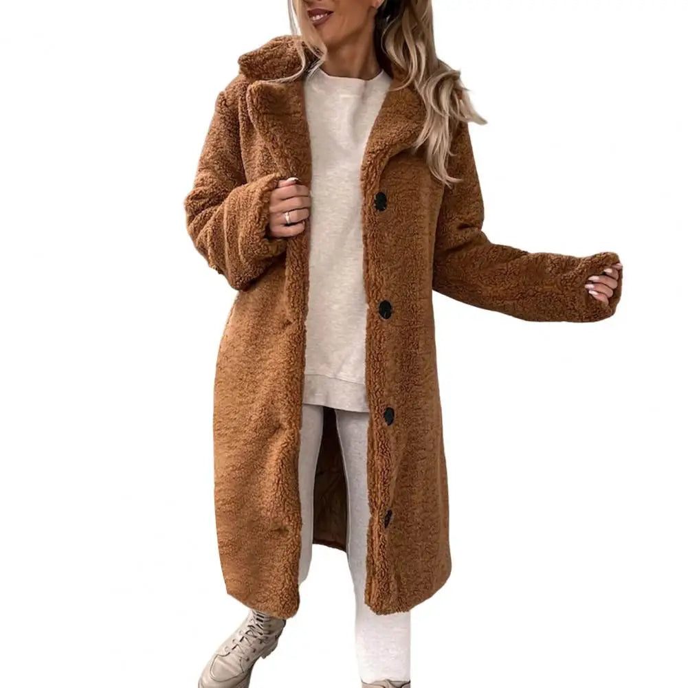 Autumn Long Winter Coat Woman Flannel Coat Women Warm Ladies Fur Teddy Jacket Female Plush Teddy Coat Oversize Outwear