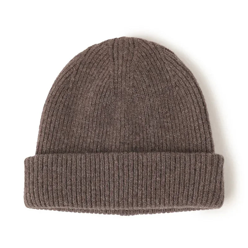 Snow Mountain Knit Beanie 100% Wool Hat