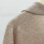 Oat Latte Collar 100% Wool Womens Sweater