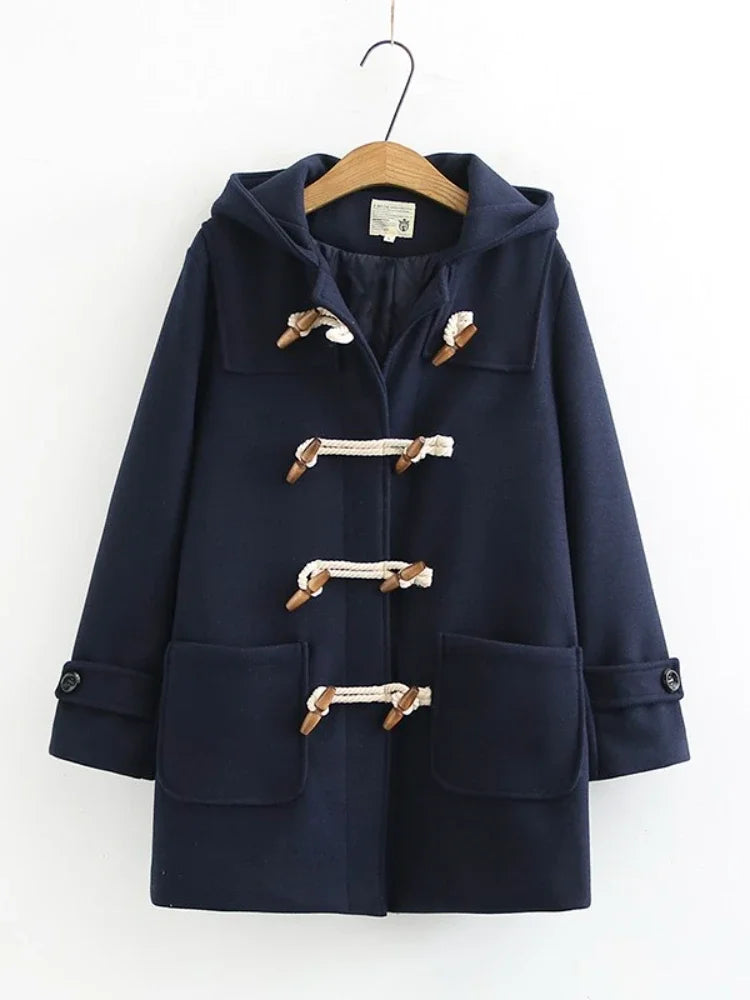 Azul Winter Hooded Wool Cotton Womens Coat