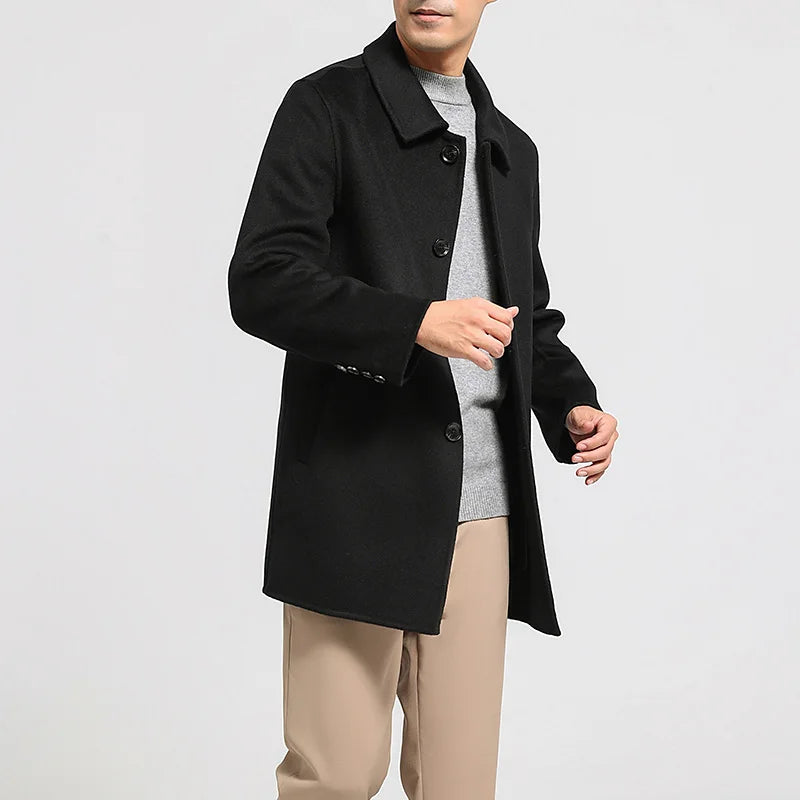 1Pc Double-Sided100% Wool Mens Coat