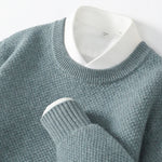 New 100% pure cashmere sweater in autumn and winter men's round neck thick pullover sweater business casual bottoming shirt wool