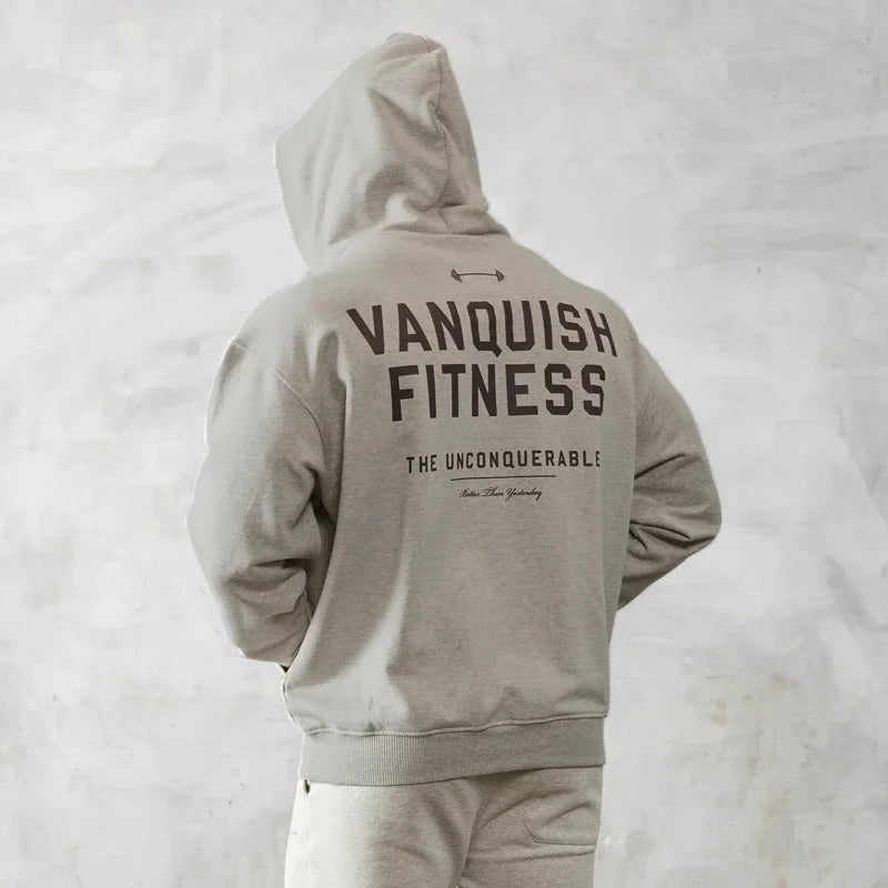 Men's Oversized Hooded Sportswear, Loose Cotton Sportswear, Gym Fitness Training Jacket, able Casual Sportswear