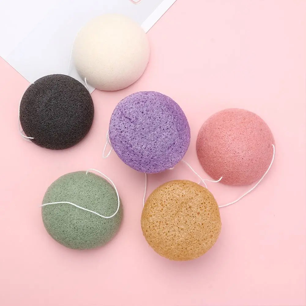 1PC Natural Fiber Material Face Wash Cleaning Sponge Face Wash Puff Konjac Cleaning Sponge Facial Cleansing Exfoliator