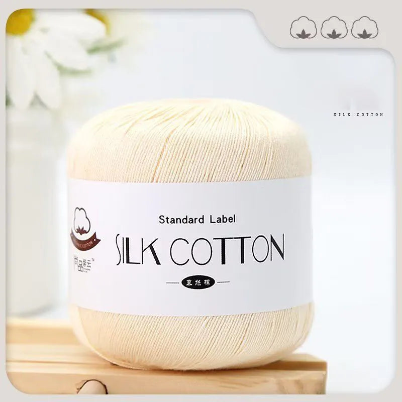 Lace Thread Silk Cotton Thread Pure Hand-woven Doll Material Package Crochet Wool Ball Worsted Silk Cotton 100%