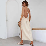 Sandy Beach Halter Back 100% Cotton Womens Dress