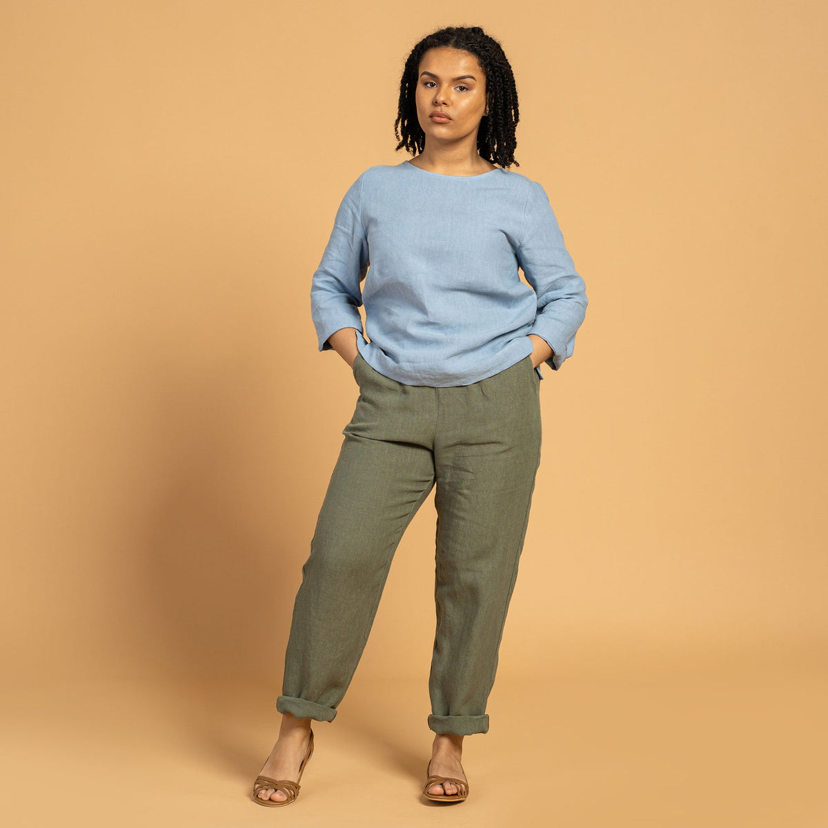 MENIQUE 100% Linen Blouse Nora