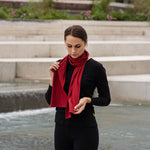 MENIQUE 100% Merino Wool Womens Scarf Royal Cherry