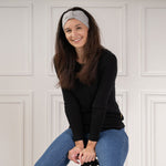 MENIQUE Knit Cashmere Wool Womens Headband with Ribbon