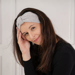 MENIQUE Knit Cashmere Wool Womens Headband with Ribbon