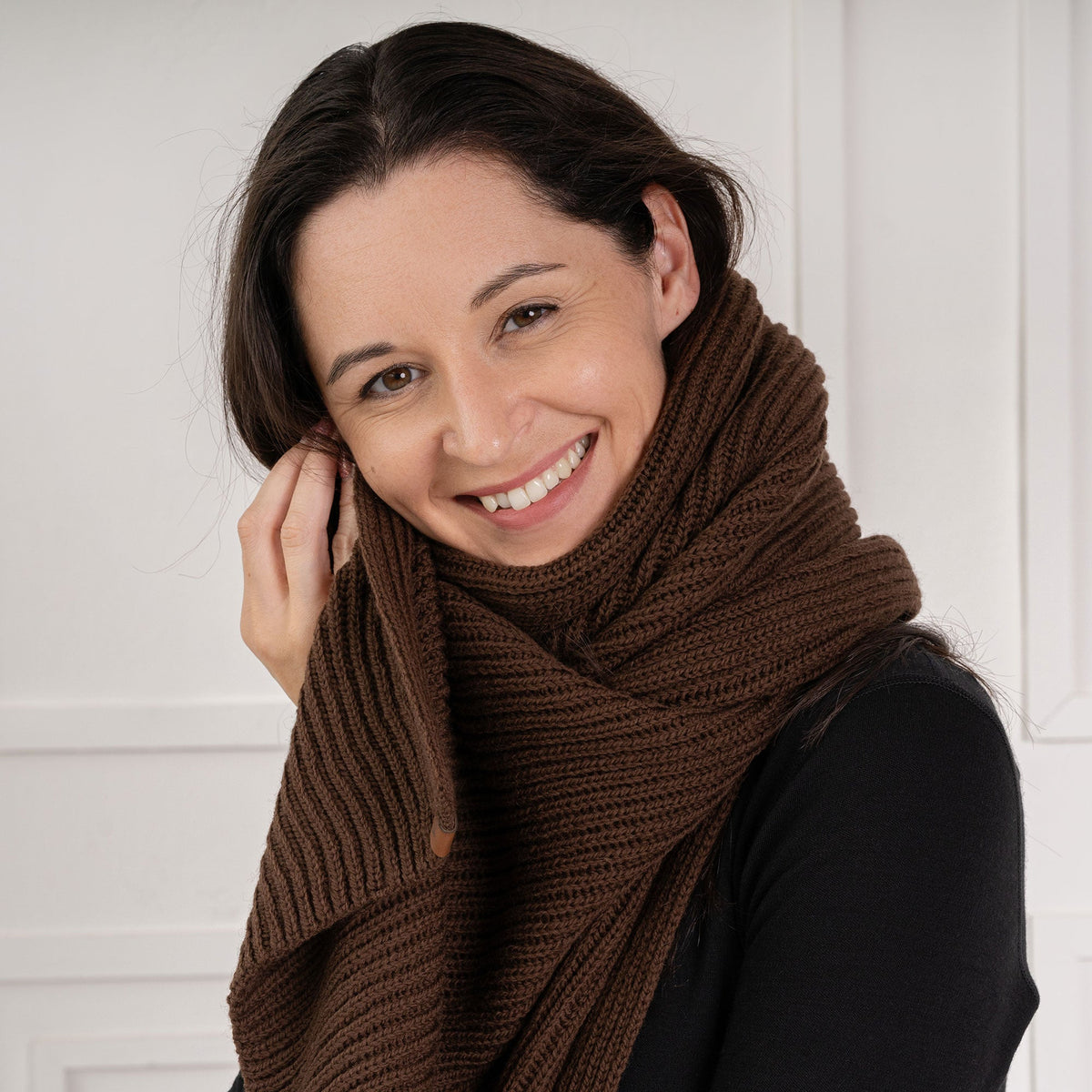 MENIQUE 100% Merino Wool Womens Knit Thick Scarf Merino