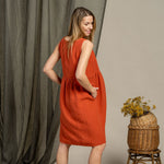 MENIQUE Smock Dress Eliza Cinnamon Red