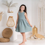 MENIQUE Girls' 100% Linen Dress Maya