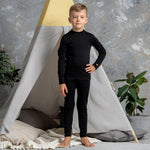 MENIQUE 100% Merino Wool Kids Pants Black