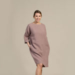 MENIQUE 100% Linen Tunic Dress Selena Faded Rose