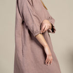 MENIQUE 100% Linen Tunic Dress Selena Faded Rose